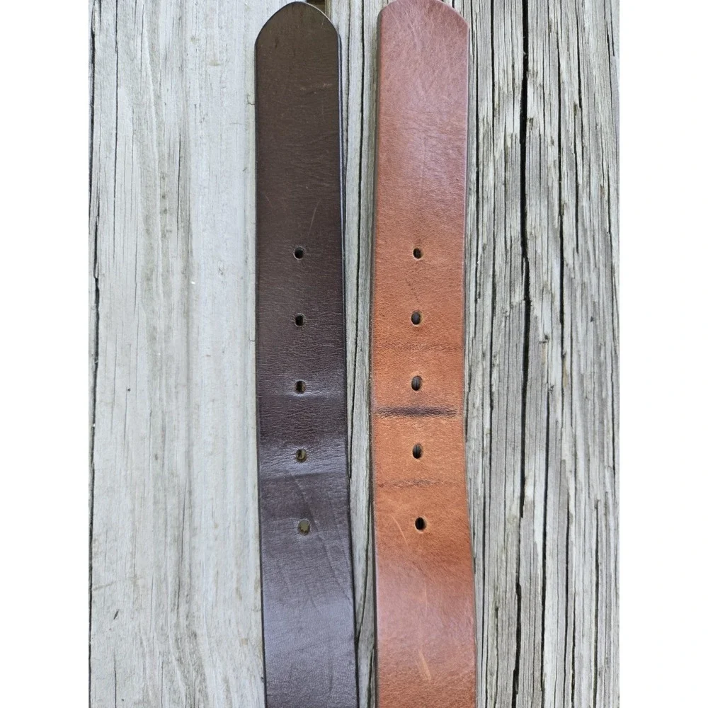 2 Vintage USA Made BANANA REPUBLIC Italian Leather Belt 34 Brown Black